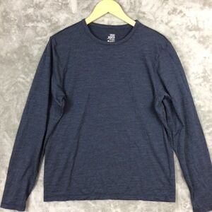 True North Base Layer Shirt Mens Medium Merino Wool Blue Hiking Lightweight